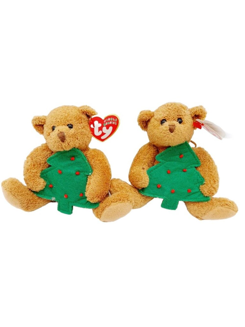TY Jingle Beanie Baby Twinkling the Bear 4" Set Of 2 2005 Plush
